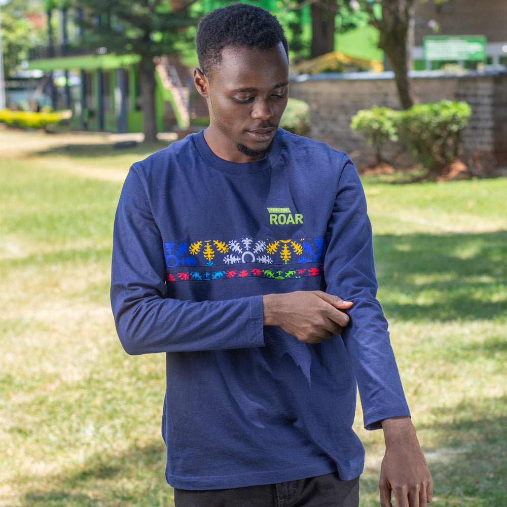 Men’s Ankara Dress Shirt - Blue & Green Ankara
