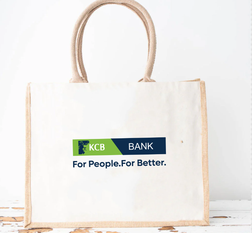 KCB Eco Jute Bag with White Canvas