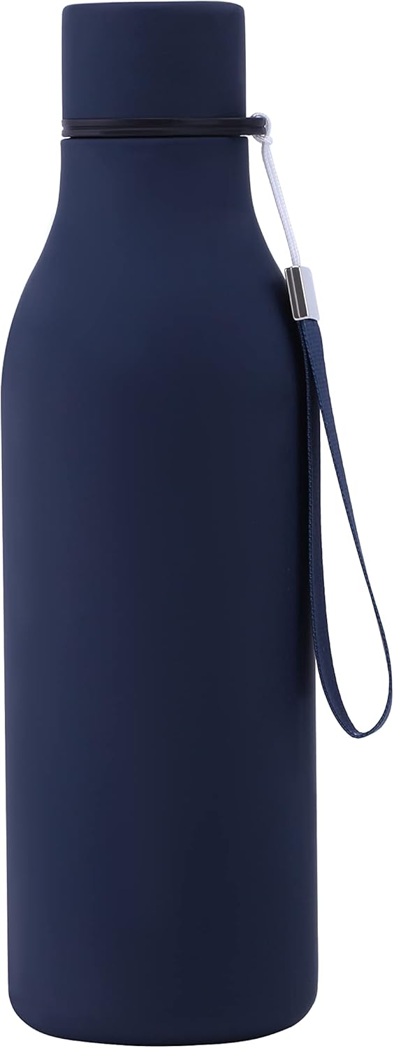 KCB Personalised Soft Touch Water Bottle - 500ml. navy blue