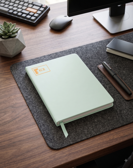 A5 Soft Cover Notebook – PU Leather Light green Matte Finish Journal
