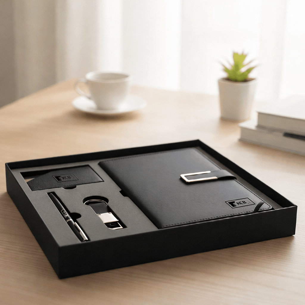 KCB Notebook Gift Set – A5 Notebook & Accessories 6-Piece Set Black
