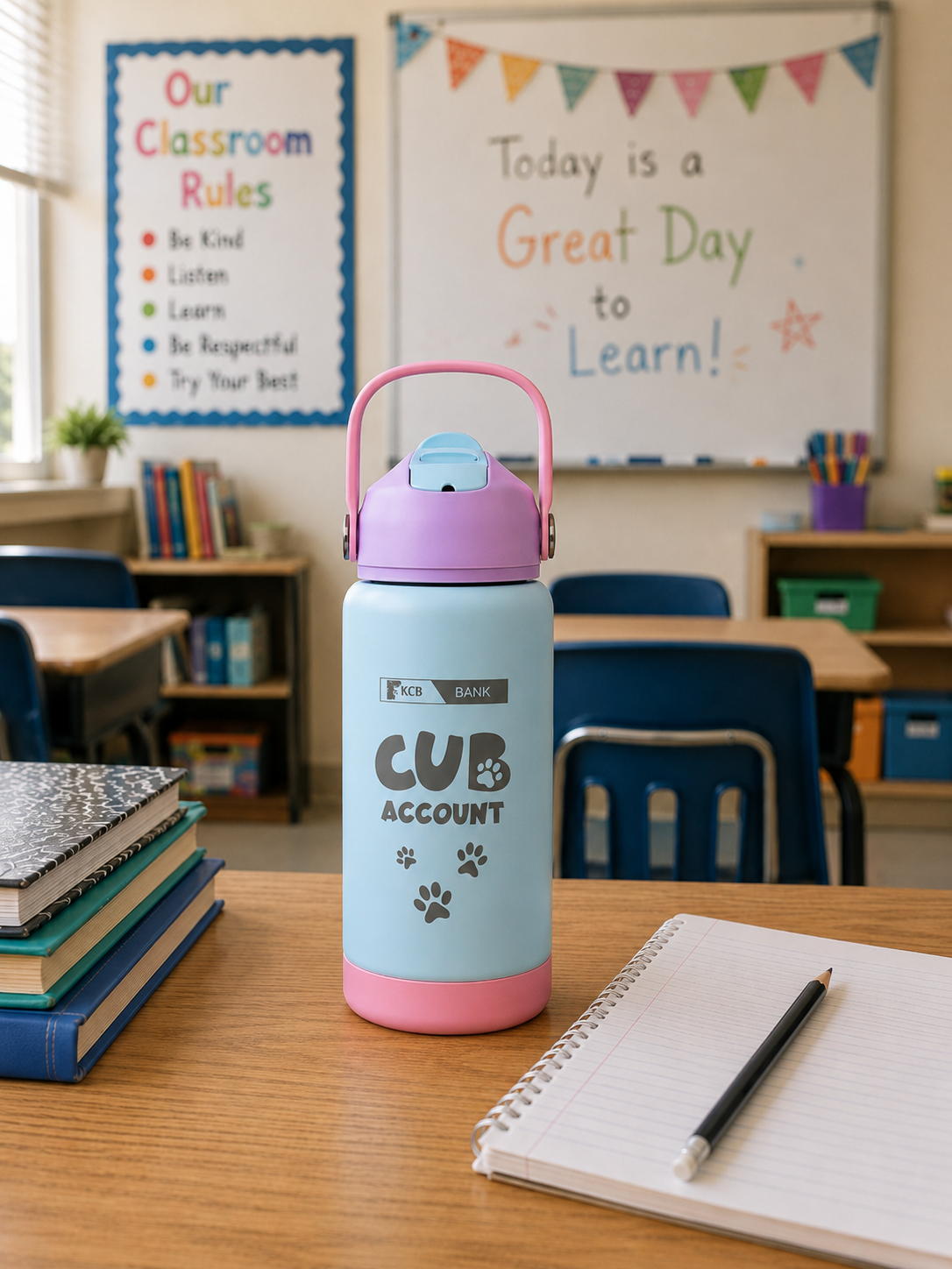 KCB Cub Vacuum Water Bottle With Straw, 530ml