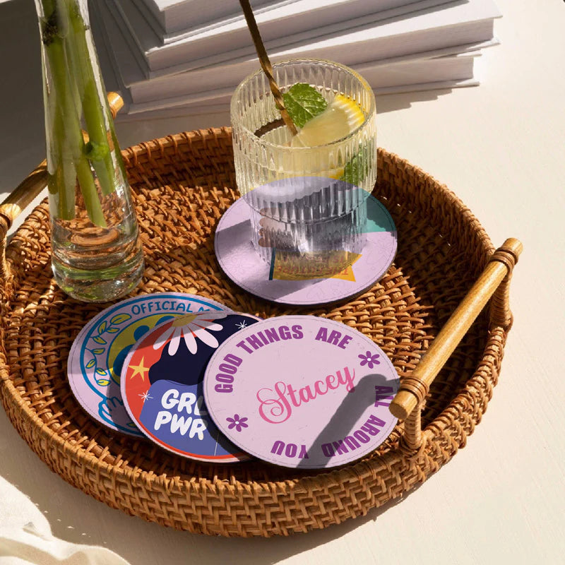 Personalised Set of 4 Coasters - Good Things Are All Around You