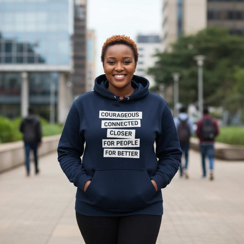 'Our Values' KCB Branded Hoodie Navy Blue