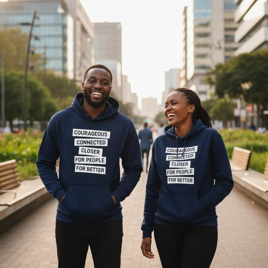 'Our Values' KCB Branded Hoodie Navy Blue