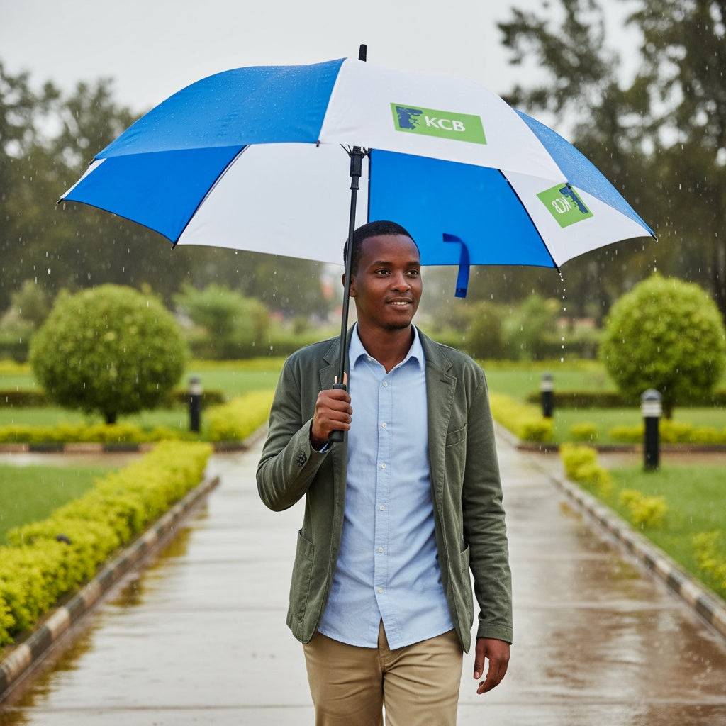 KCB  Branded Large Umbrella Blue