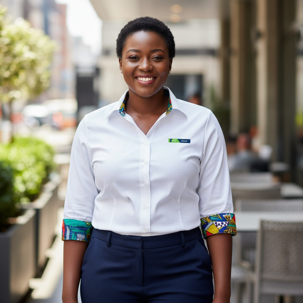 Ladies KCB Ankara Long 3/4 Shirt - White