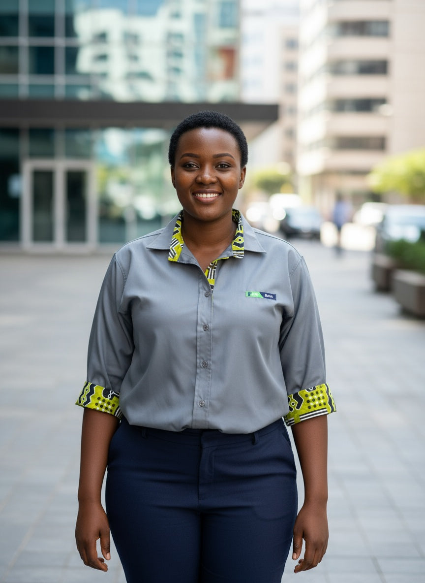 Ladies KCB Ankara Long 3/4 Shirt - Grey