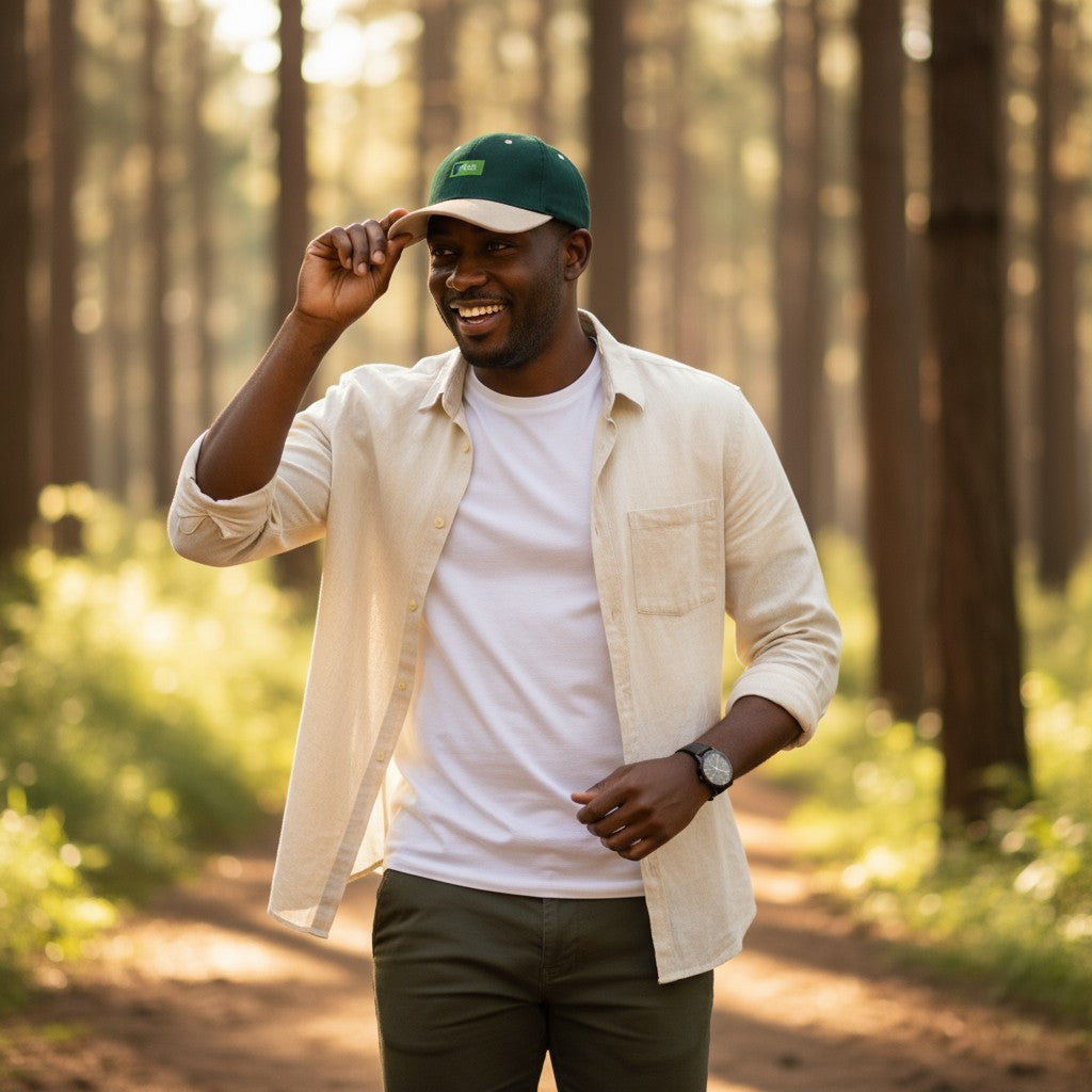 Premium Edition Leather Peak Cap Jungle Green