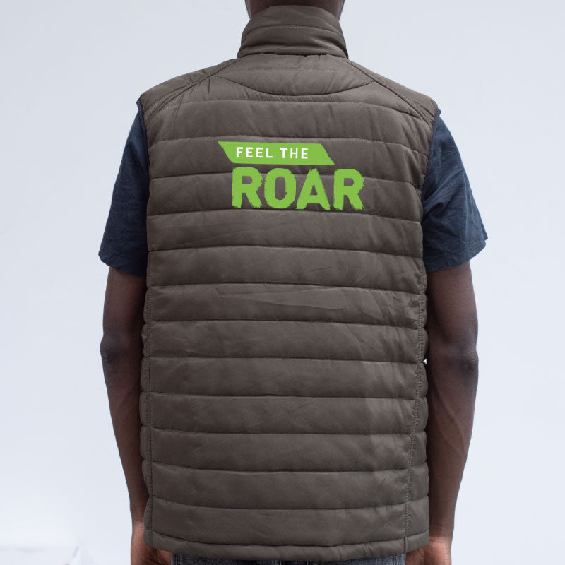 Premium Feel The Roar Sleeveless Puffer Jacket