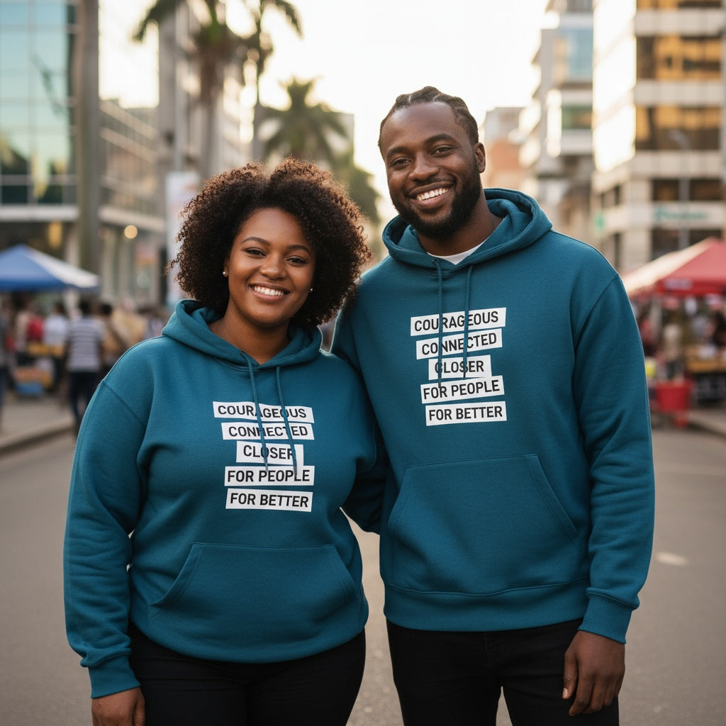 'Our Values' KCB Branded Hoodie Prussian Blue