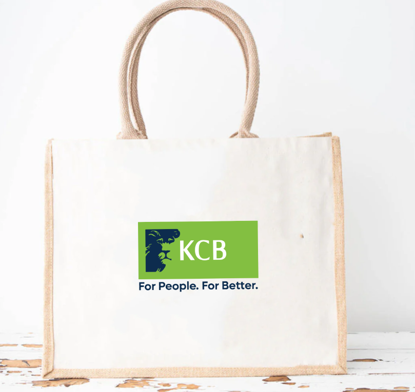 KCB Eco Jute Bag with White Canvas