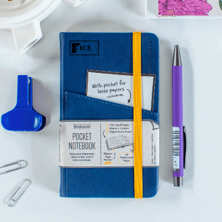 KCB A6 sleek Leather Note book Blue