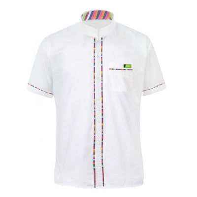 KCB Branded Chinese Collar  White  Shirt