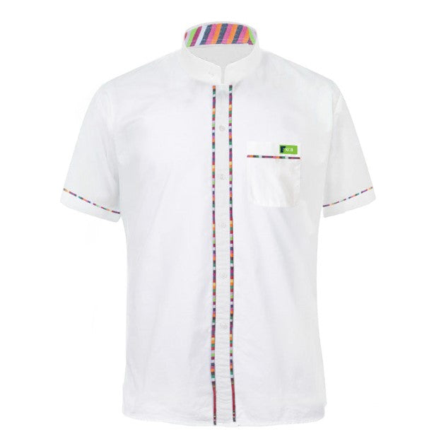 KCB Branded Chinese Collar  White  Shirt