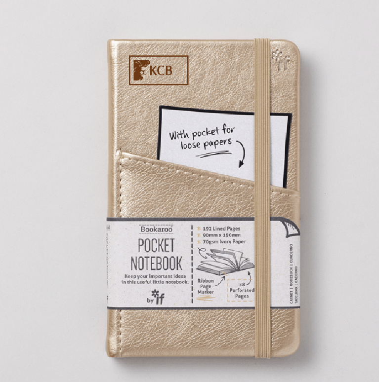 KCB A6 sleek Leather Note book Gold