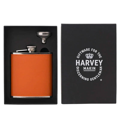 6oz Brown Hip Flask With Funnel